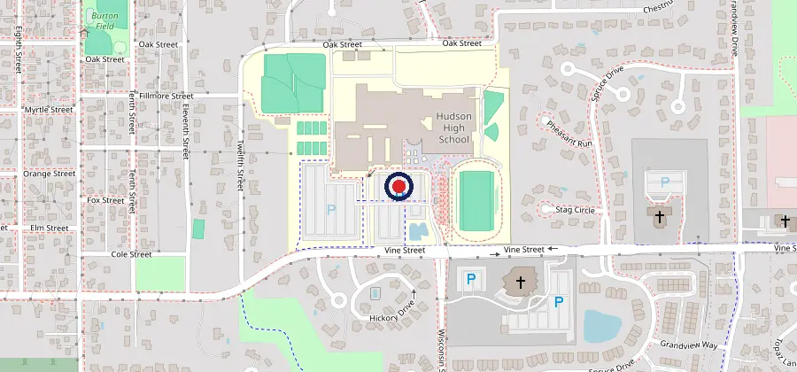 Map to Hudson High School