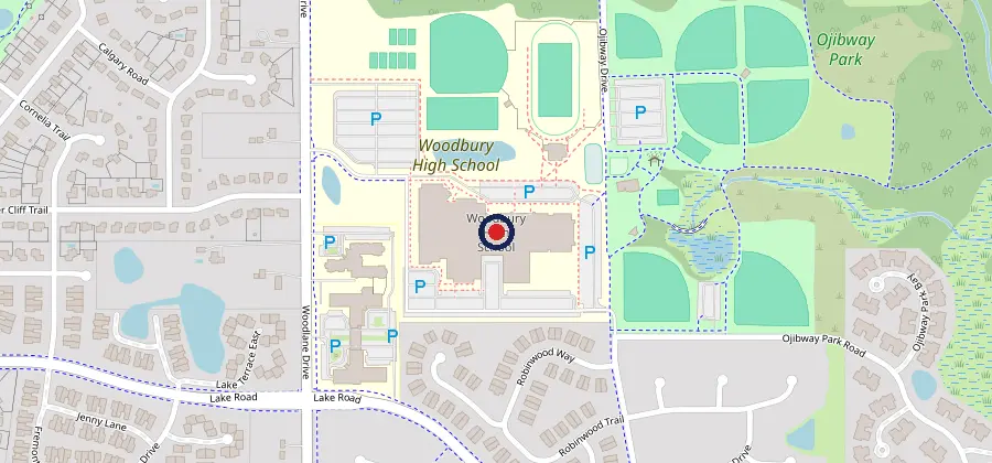 Map to Woodbury High School